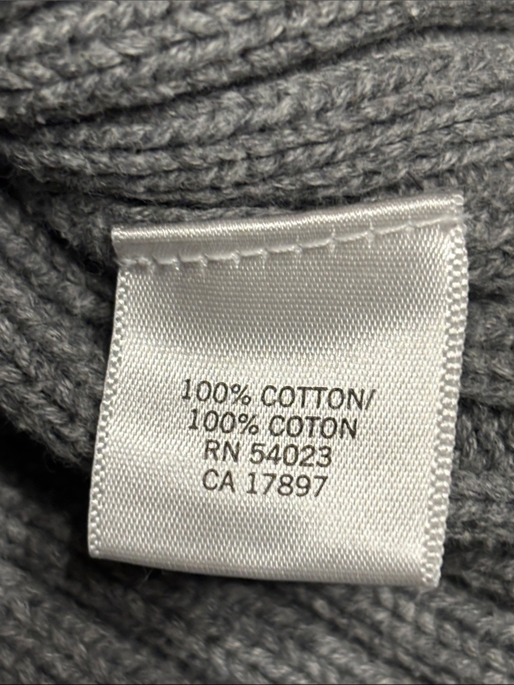 Banana Republic Gray Ribbed Half-Zip Sweater with White Cuff Stripes - Picture 4 of 6